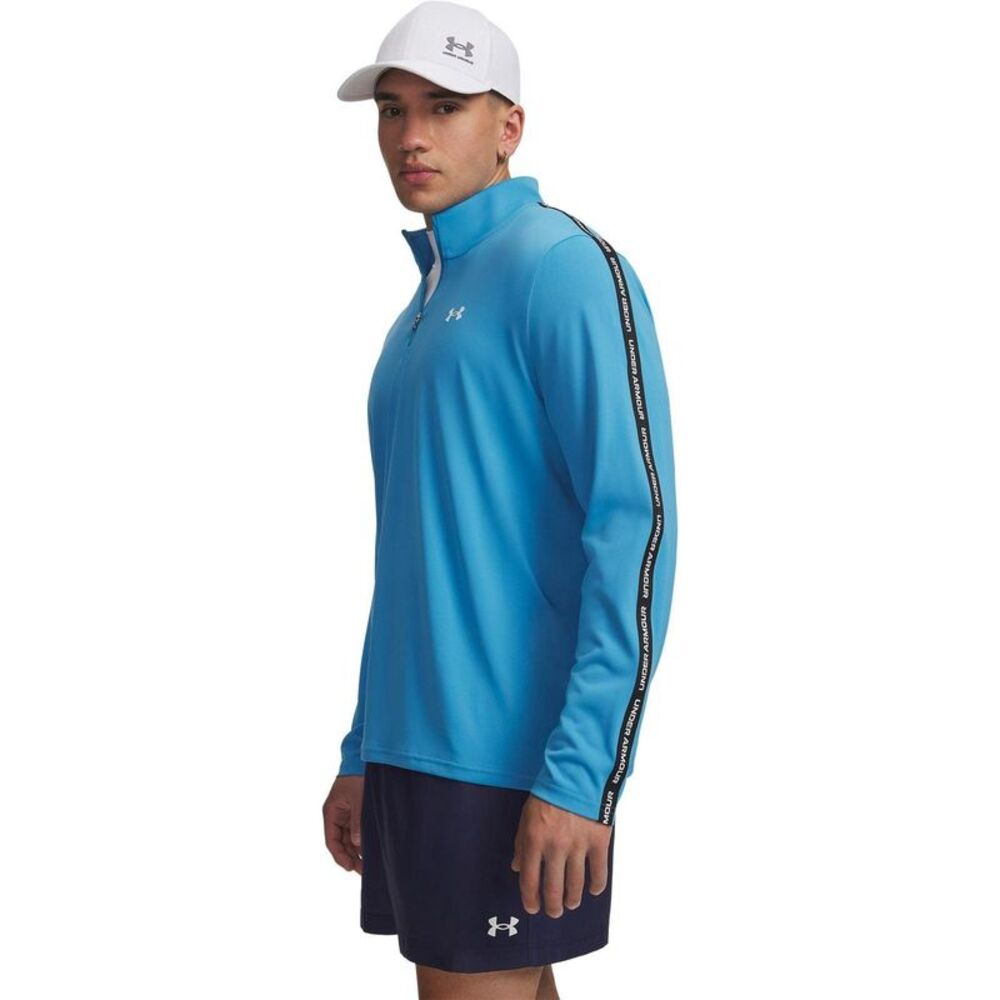 Under Armour Mens Tech Textured Half Zip Top / Ethereal Blue/Black